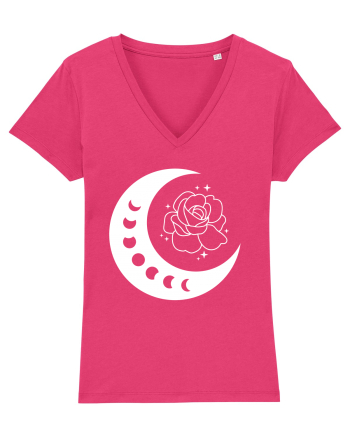 Celestial Moon Phases Flowers Raspberry