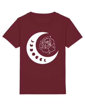 Celestial Moon Phases Flowers Burgundy