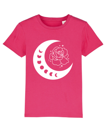 Celestial Moon Phases Flowers Raspberry