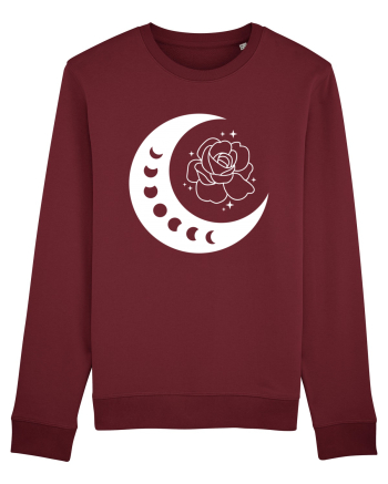 Celestial Moon Phases Flowers Burgundy