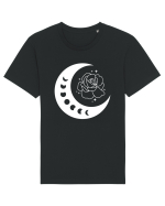 Celestial Moon Phases Flowers Tricou mânecă scurtă Unisex Rocker