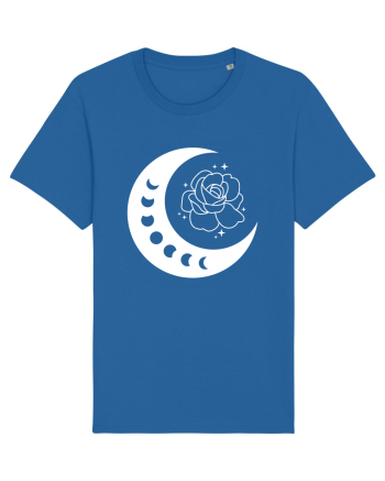 Celestial Moon Phases Flowers Royal Blue