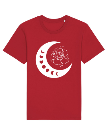 Celestial Moon Phases Flowers Red