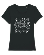 Star Flower Tricou mânecă scurtă guler larg fitted Damă Expresser