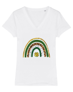 St. Patrick's Day Rainbow Tricou mânecă scurtă guler V Damă Evoker