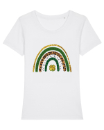 St. Patrick's Day Rainbow Tricou mânecă scurtă guler larg fitted Damă Expresser