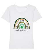 Lucky St. Patrick's Day Rainbow Tricou mânecă scurtă guler larg fitted Damă Expresser