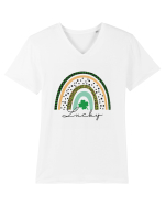 Lucky St. Patrick's Day Rainbow Tricou mânecă scurtă guler V Bărbat Presenter