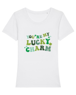 You're My Lucky Charm Tricou mânecă scurtă guler larg fitted Damă Expresser