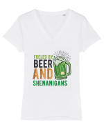 Fueled By Beer Tricou mânecă scurtă guler V Damă Evoker