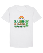Rainbow Kisses And Leprechaun Wishes Tricou mânecă scurtă guler larg Bărbat Skater