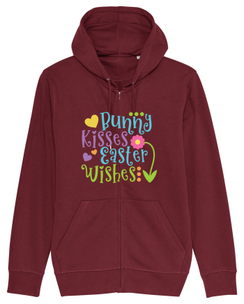 Bunny Kisses Easter Wishes Burgundy