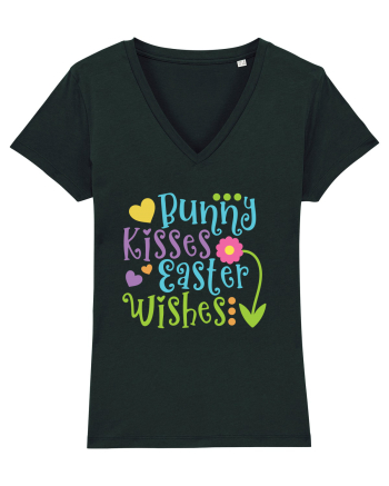 Bunny Kisses Easter Wishes Black