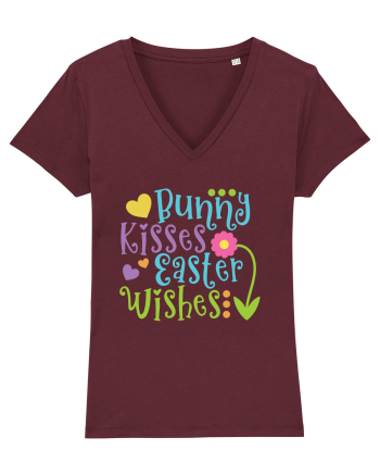 Bunny Kisses Easter Wishes Burgundy
