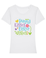 Bunny Kisses Easter Wishes Tricou mânecă scurtă guler larg fitted Damă Expresser