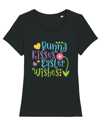 Bunny Kisses Easter Wishes Black