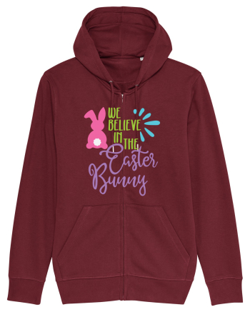 We Believe in the Easter Bunny Burgundy