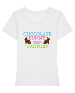 Chocolate Bunny Factory Tricou mânecă scurtă guler larg fitted Damă Expresser