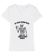 Drink beer Tricou mânecă scurtă guler V Damă Evoker
