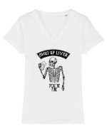 Shut up liver Tricou mânecă scurtă guler V Damă Evoker