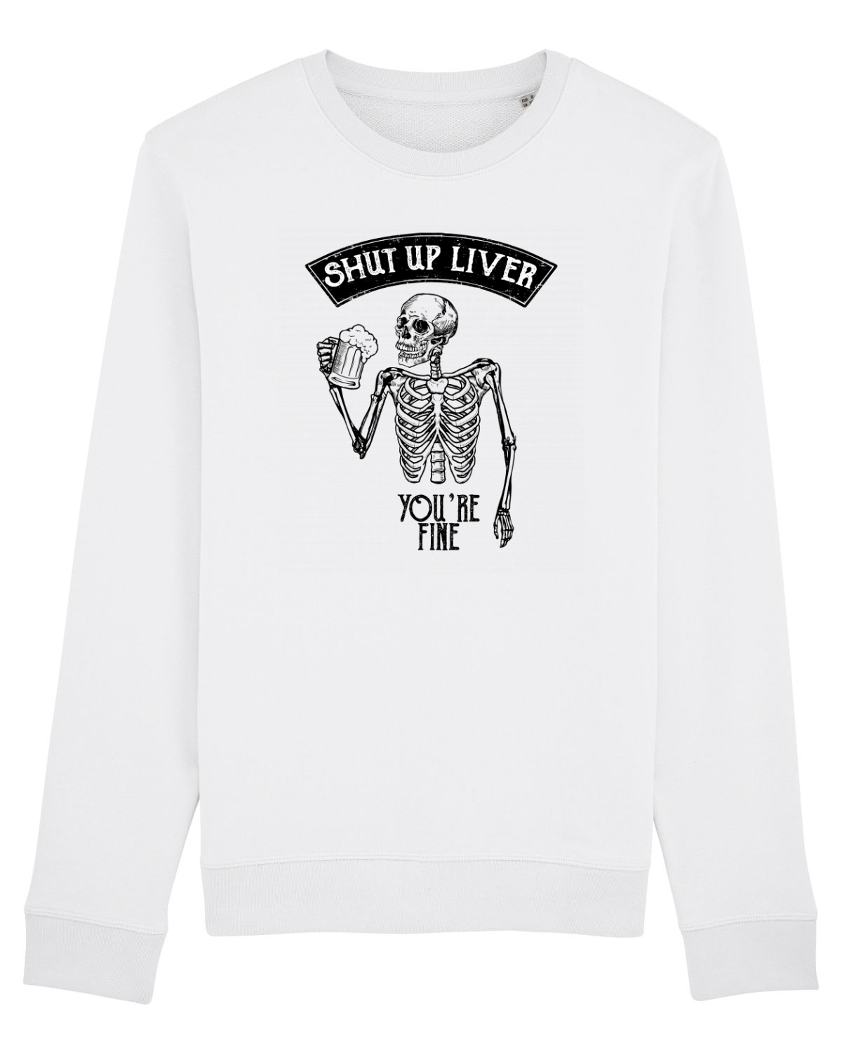 Bluză mânecă lungă Unisex Rise White