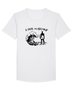 Live to Surf Tricou mânecă scurtă guler larg Bărbat Skater