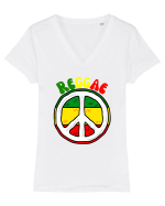 Reggae Music lover Tricou mânecă scurtă guler V Damă Evoker