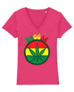 Reggae Music lover Tricou mânecă scurtă guler V Damă Evoker