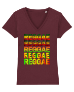 Reggae Music lover Tricou mânecă scurtă guler V Damă Evoker