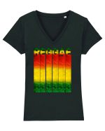 Reggae Music lover Tricou mânecă scurtă guler V Damă Evoker