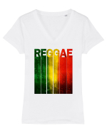 Reggae Music lover Tricou mânecă scurtă guler V Damă Evoker