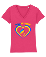 I Stand With Ukraine Tricou mânecă scurtă guler V Damă Evoker