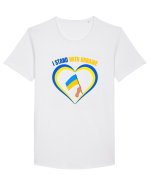 I Stand With Ukraine Tricou mânecă scurtă guler larg Bărbat Skater