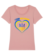 I Stand With Ukraine Tricou mânecă scurtă guler larg fitted Damă Expresser