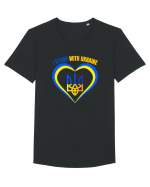 I Stand With Ukraine Tricou mânecă scurtă guler larg Bărbat Skater
