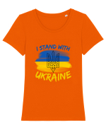 I Stand With Ukraine Tricou mânecă scurtă guler larg fitted Damă Expresser