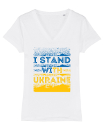 I Stand With Ukraine Tricou mânecă scurtă guler V Damă Evoker