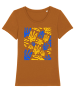 I Stand With Ukraine Tricou mânecă scurtă guler larg fitted Damă Expresser
