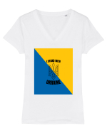I Stand With Ukraine Tricou mânecă scurtă guler V Damă Evoker