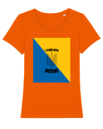 I Stand With Ukraine Tricou mânecă scurtă guler larg fitted Damă Expresser