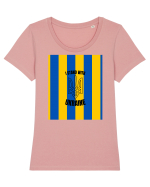 I Stand With Ukraine Tricou mânecă scurtă guler larg fitted Damă Expresser