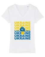I Stand With Ukraine Tricou mânecă scurtă guler V Damă Evoker