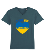 I Stand With Ukraine Tricou mânecă scurtă guler V Bărbat Presenter