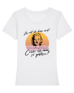 La cât de bine arăt, crezi că mai și gătesc? Tricou mânecă scurtă guler larg fitted Damă Expresser