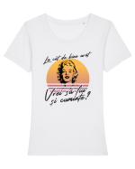 La cât de bine arăt, vrei să fiu și cuminte? Tricou mânecă scurtă guler larg fitted Damă Expresser