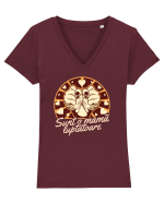 Sunt o mamă luptătoare - culori închise Tricou mânecă scurtă guler V Damă Evoker
