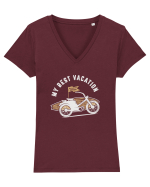 Moto / white Tricou mânecă scurtă guler V Damă Evoker