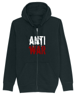 Anti War (alb-roșu) Hanorac cu fermoar Unisex Connector