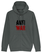 Anti War (negru-roșu) Hanorac cu fermoar Unisex Connector