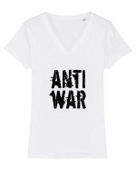 Anti War (negru) Tricou mânecă scurtă guler V Damă Evoker